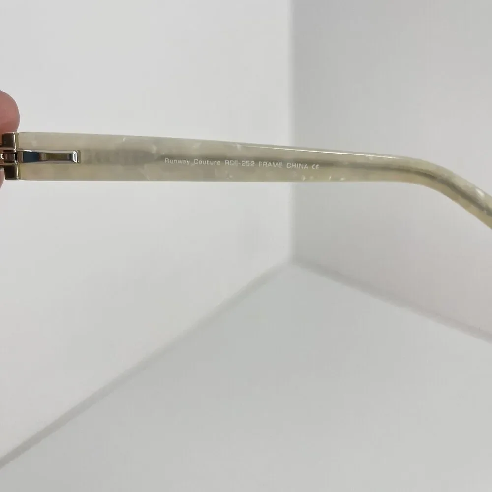 Runway Couture RCE-252 Eyeglasses Frames 53 [] 16-130MM Pearl and Gold tone trim